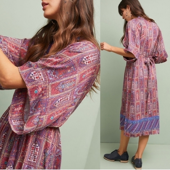 Anthropologie TINY Omina mosaic boho kimono sleeve dress - Picture 2 of 13